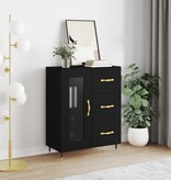 VidaXL Dressoir 69,5x34x90 cm bewerkt hout zwart