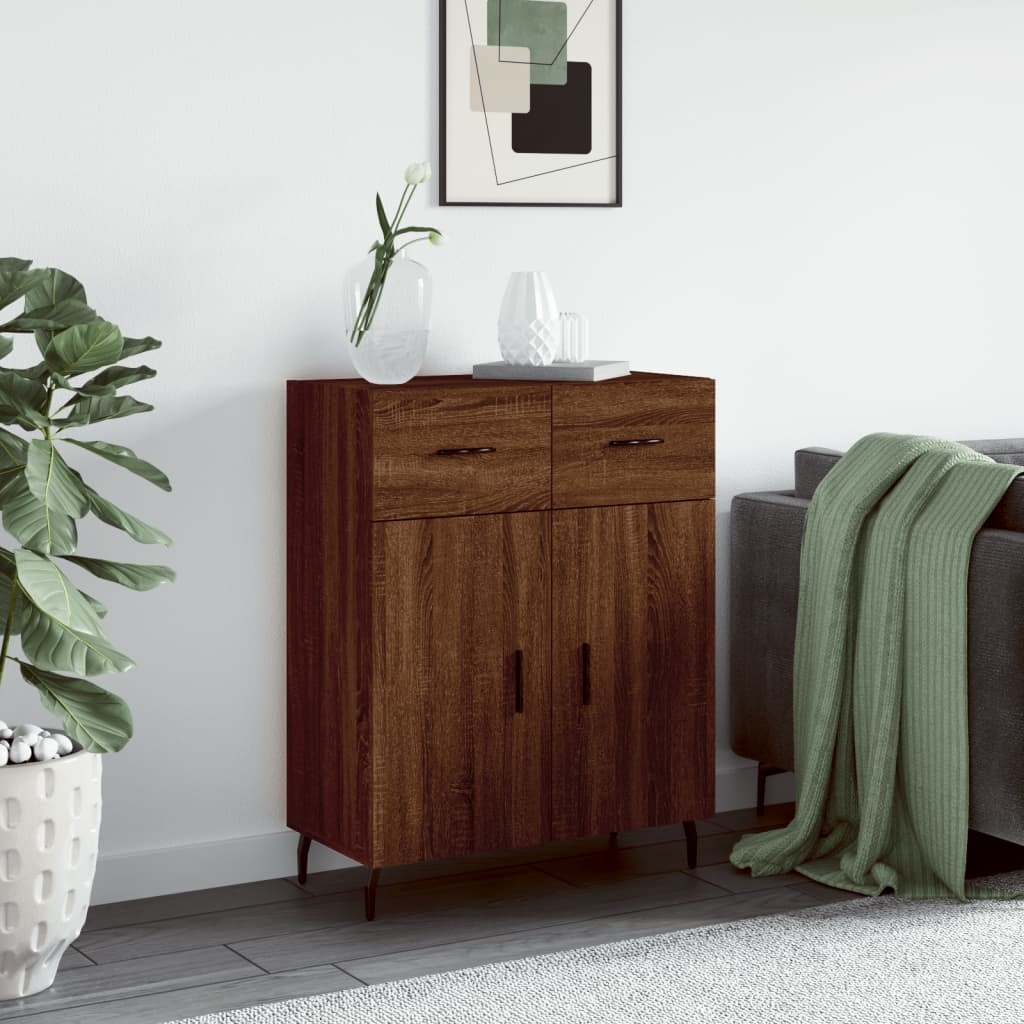VidaXL Dressoir 69,5x34x90 cm bewerkt hout bruin eikenkleur