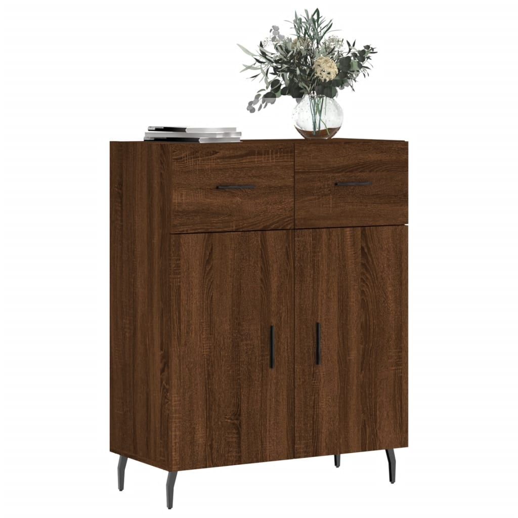 VidaXL Dressoir 69,5x34x90 cm bewerkt hout bruin eikenkleur