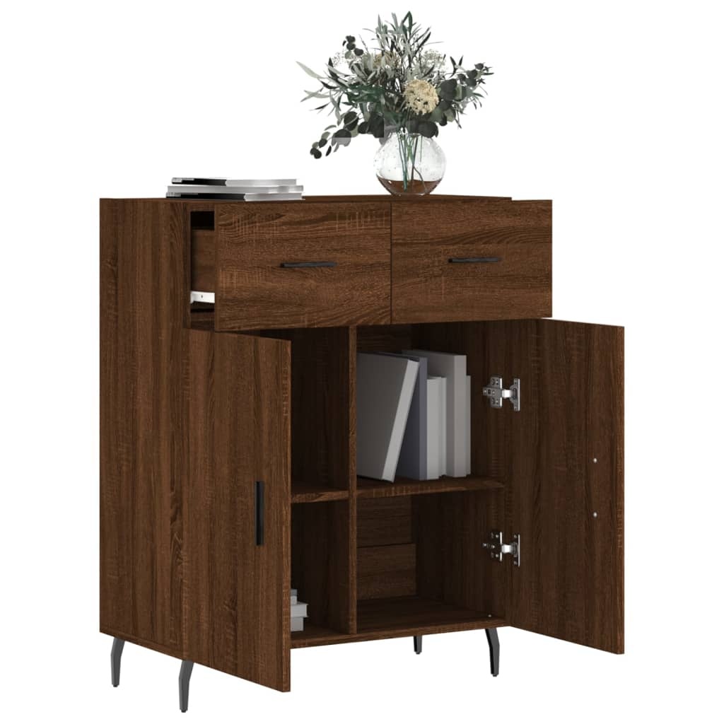 VidaXL Dressoir 69,5x34x90 cm bewerkt hout bruin eikenkleur