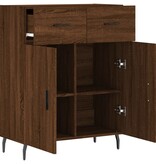 VidaXL Dressoir 69,5x34x90 cm bewerkt hout bruin eikenkleur