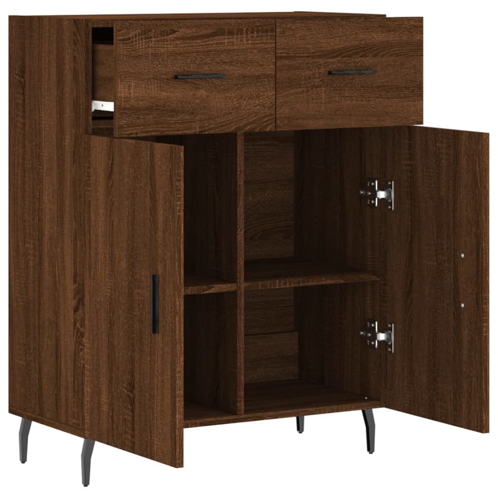 VidaXL Dressoir 69,5x34x90 cm bewerkt hout bruin eikenkleur