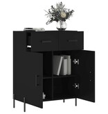 VidaXL Dressoir 69,5x34x90 cm bewerkt hout zwart