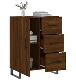 VidaXL Dressoir 69,5x34x90 cm bewerkt hout bruin eikenkleur