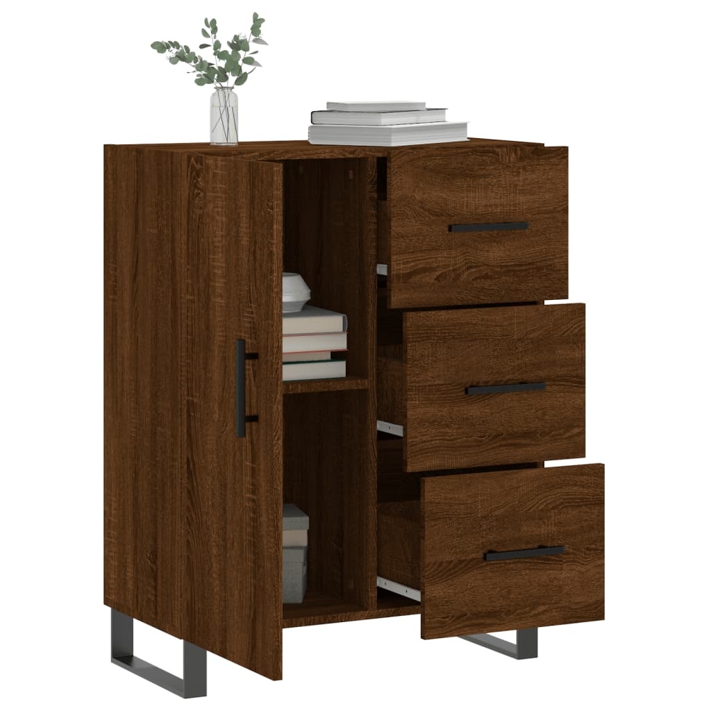 VidaXL Dressoir 69,5x34x90 cm bewerkt hout bruin eikenkleur