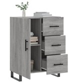 VidaXL Dressoir 69,5x34x90 cm bewerkt hout grijs sonoma eikenkleurig