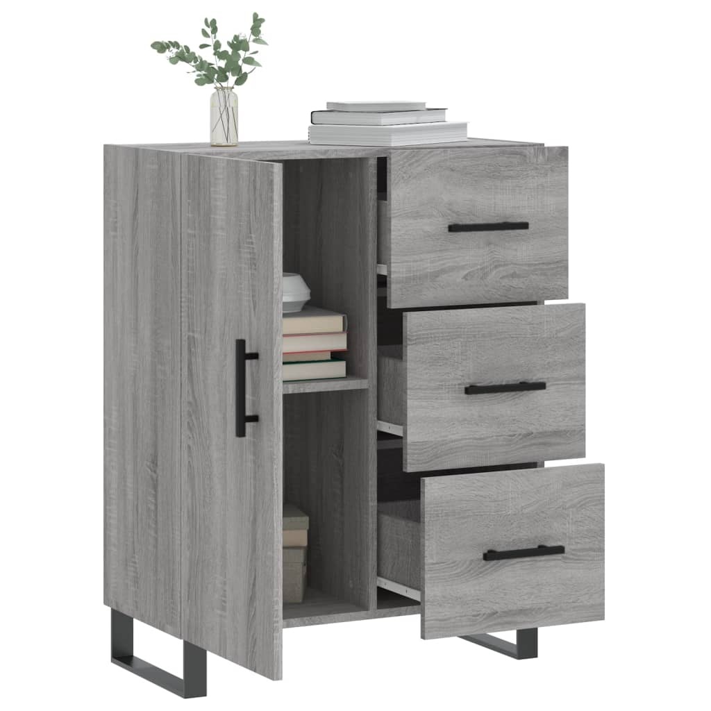 VidaXL Dressoir 69,5x34x90 cm bewerkt hout grijs sonoma eikenkleurig