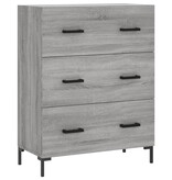 VidaXL Dressoir 69,5x34x90 cm bewerkt hout grijs sonoma eikenkleurig