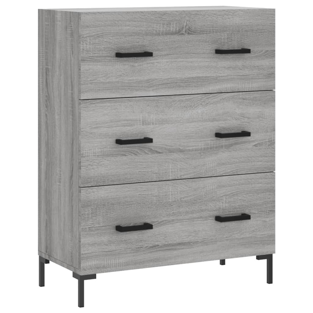 VidaXL Dressoir 69,5x34x90 cm bewerkt hout grijs sonoma eikenkleurig