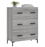 VidaXL Dressoir 69,5x34x90 cm bewerkt hout grijs sonoma eikenkleurig