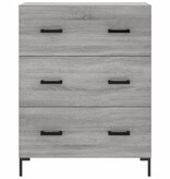 VidaXL Dressoir 69,5x34x90 cm bewerkt hout grijs sonoma eikenkleurig