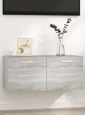 VidaXL Wandkast 80x35x36,5 cm bewerkt hout grijs sonoma eikenkleurig