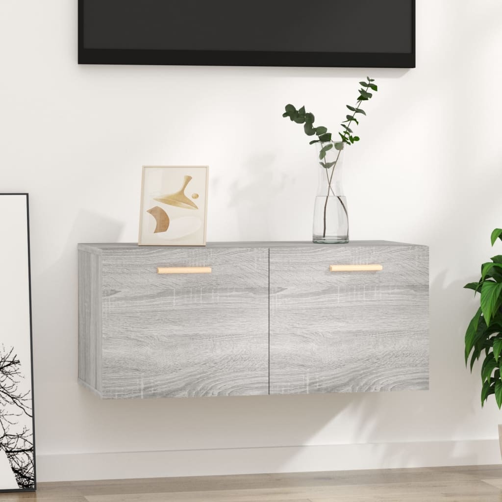 VidaXL Wandkast 80x35x36,5 cm bewerkt hout grijs sonoma eikenkleurig