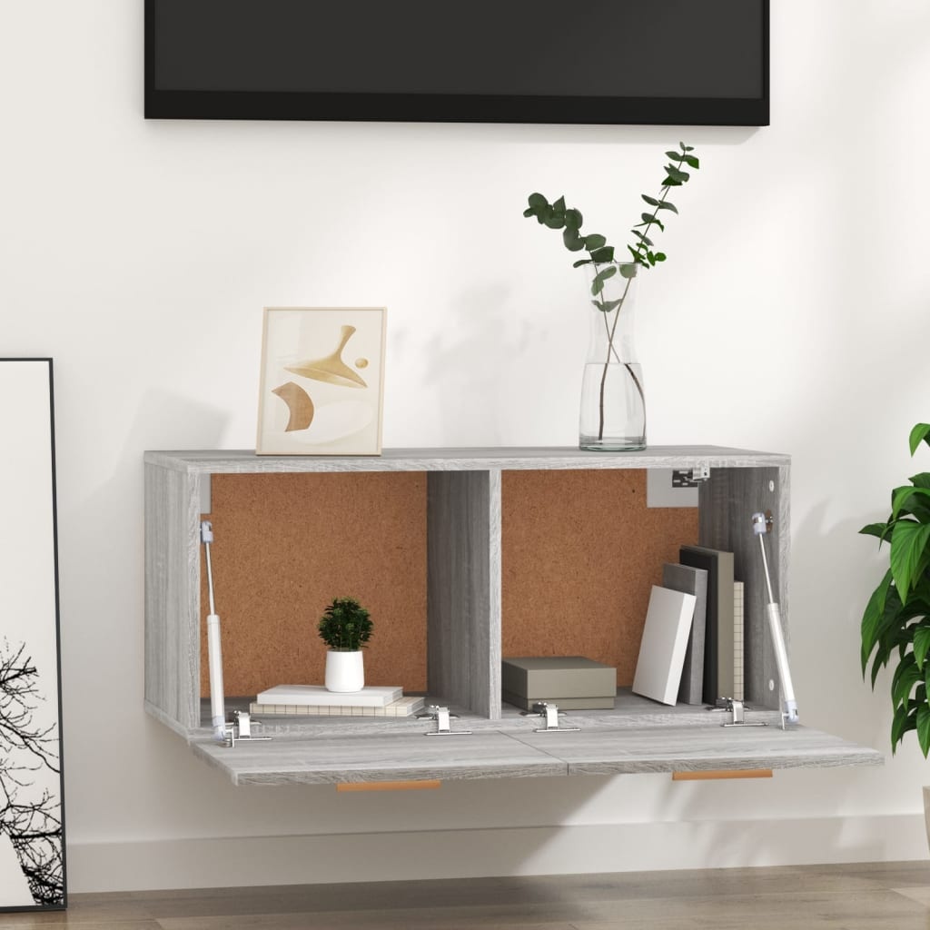 VidaXL Wandkast 80x35x36,5 cm bewerkt hout grijs sonoma eikenkleurig
