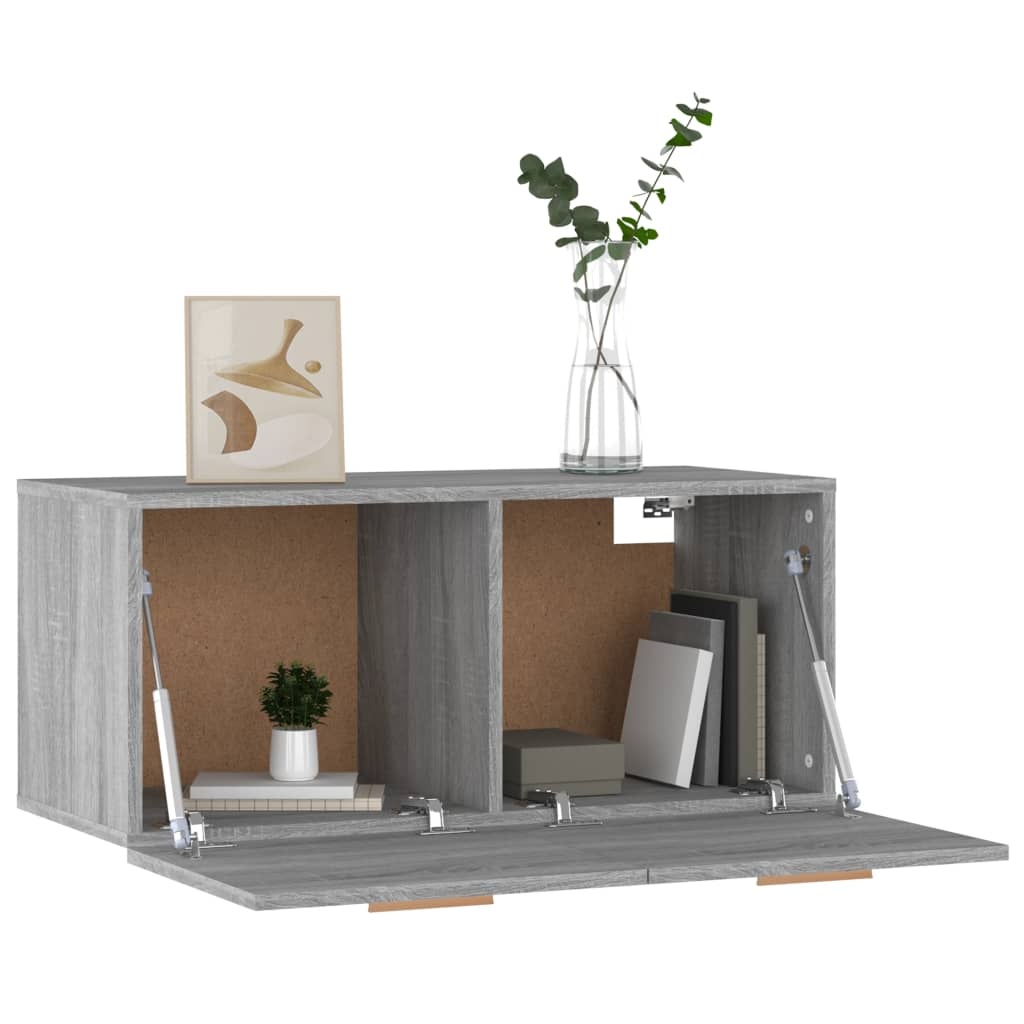 VidaXL Wandkast 80x35x36,5 cm bewerkt hout grijs sonoma eikenkleurig