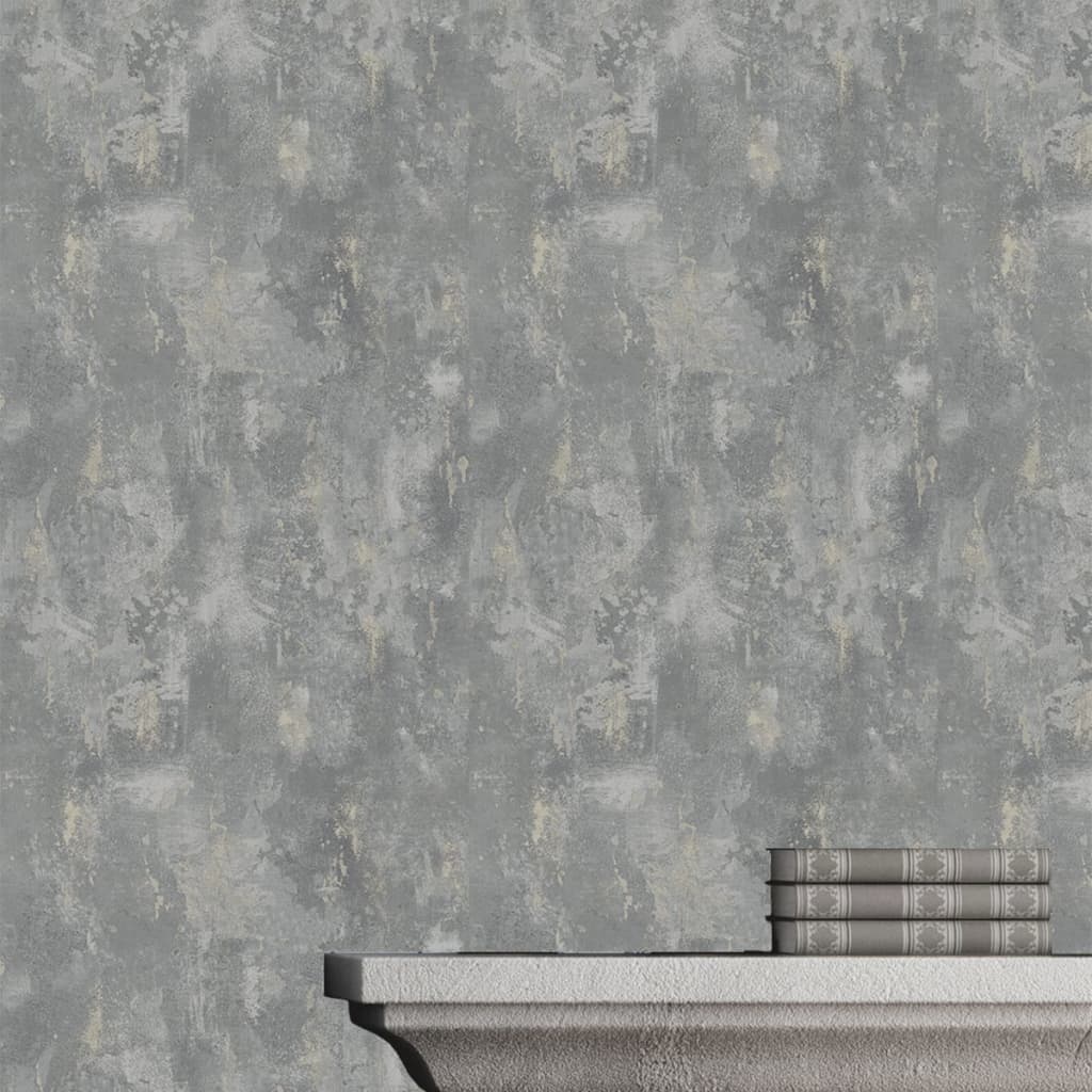 VidaXL Behang betongrijs TP1008