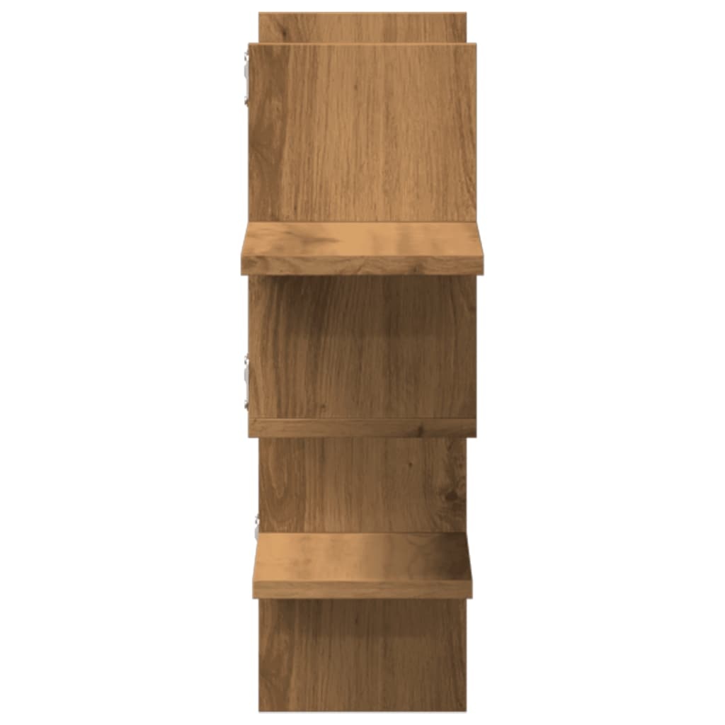 VidaXL Wandschap 124,5x18x60,5 cm bewerkt hout artisanaal eikenkleurig
