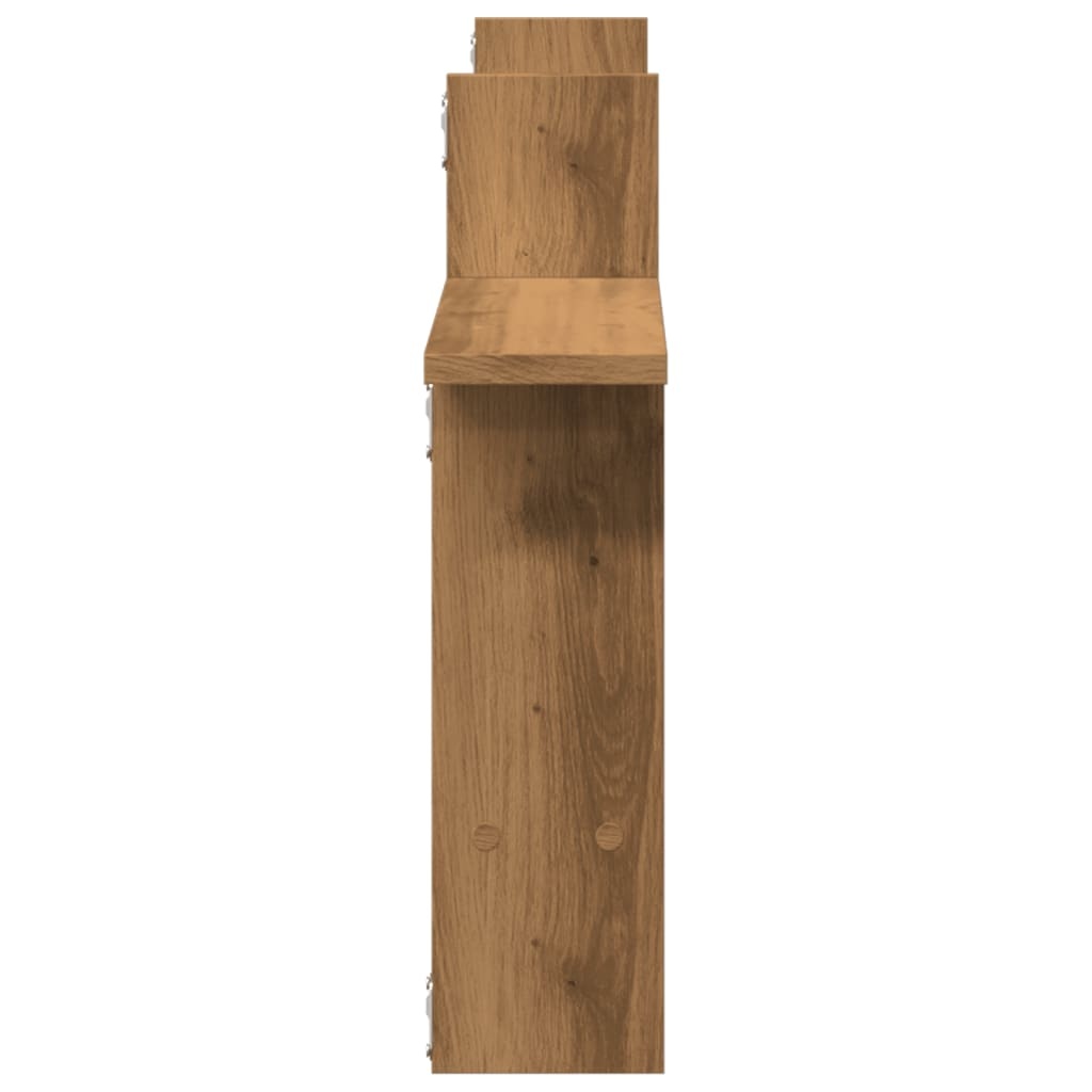 VidaXL Wandschappen 2 st 50x12x50 cm bewerkt hout artisanaal eiken