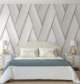 VidaXL Behang Geometric wit en goudkleurig