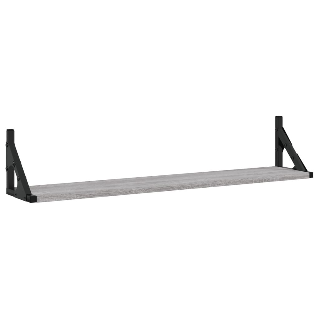 VidaXL Wandschappen 2 st 80x15x15,5 cm bewerkt hout grijs sonoma eiken
