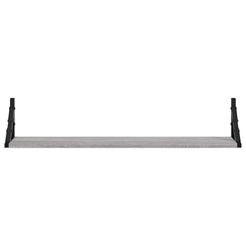 VidaXL Wandschappen 2 st 80x15x15,5 cm bewerkt hout grijs sonoma eiken