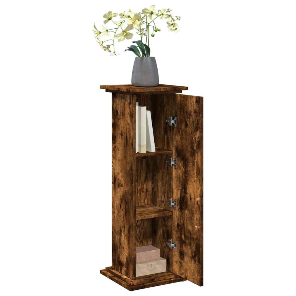 VidaXL Sokkel met opbergruimte 31x30x90 cm bewerkt hout gerookt eiken