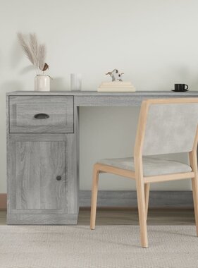 VidaXL Bureau met lade 115x50x75 cm bewerkt hout grijs sonoma eiken