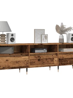VidaXL Tv-meubel 150x30x44,5 cm bewerkt hout oud houtkleurig