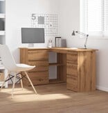 VidaXL Hoekbureau 145x100x76 cm bewerkt hout artisanaal eikenkleur