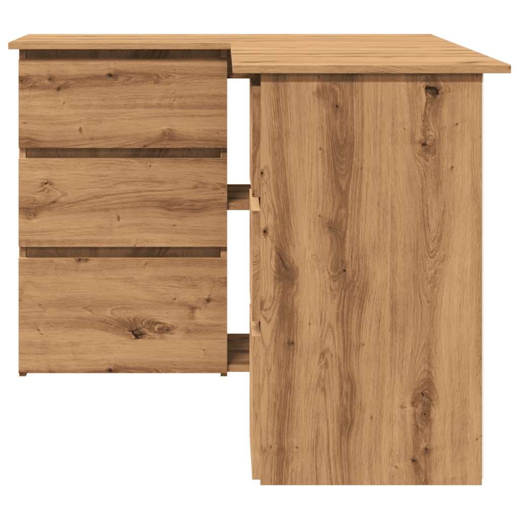 VidaXL Hoekbureau 145x100x76 cm bewerkt hout artisanaal eikenkleur