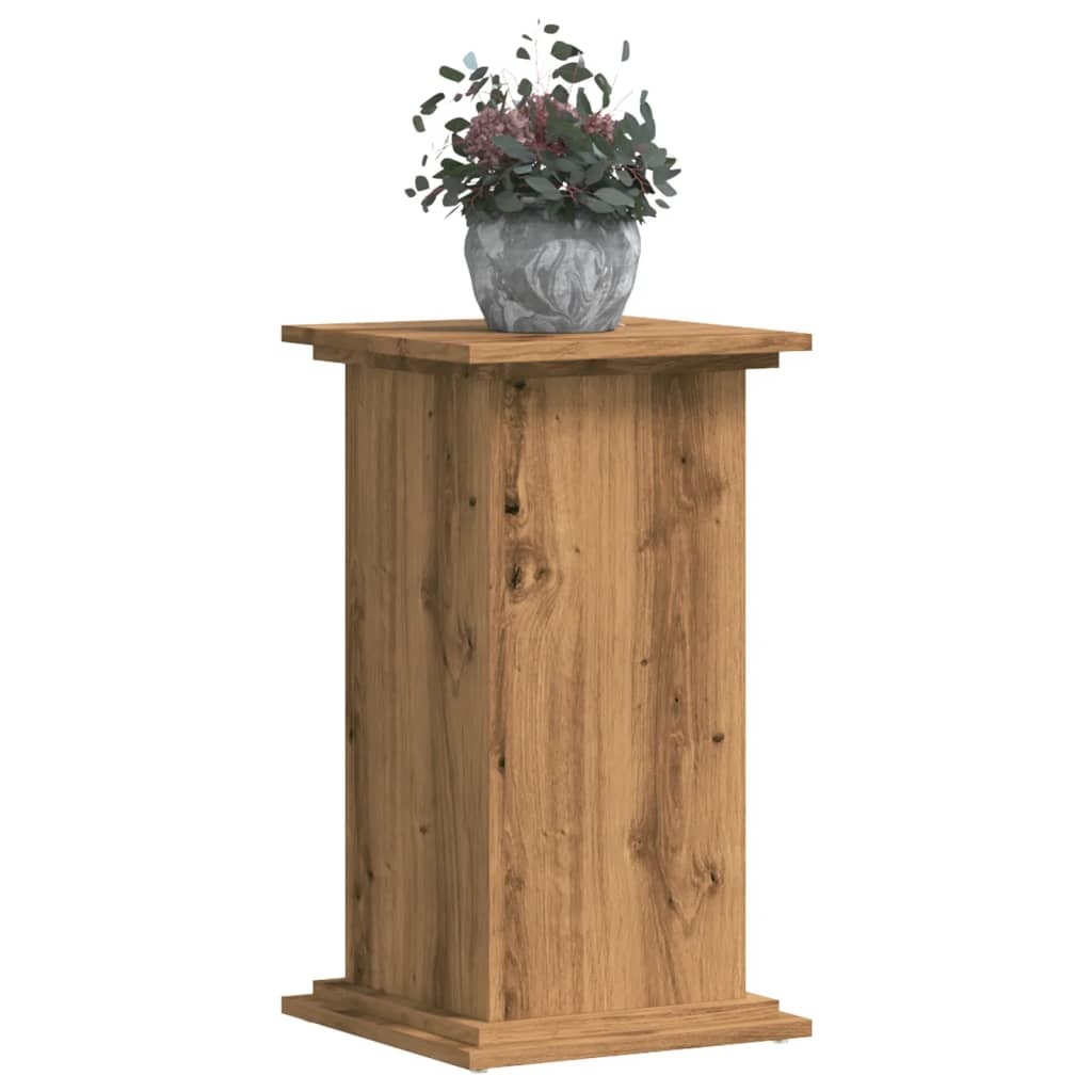 VidaXL Plantenstandaard 33x33x60 cm bewerkt hout artisanaal eiken