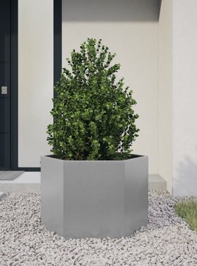 VidaXL Plantenbak zeshoek 69x60x45 cm gegalvaniseerd staal