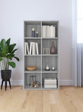VidaXL Boekenkast 66x30x130 cm bewerkt hout sonoma grijs
