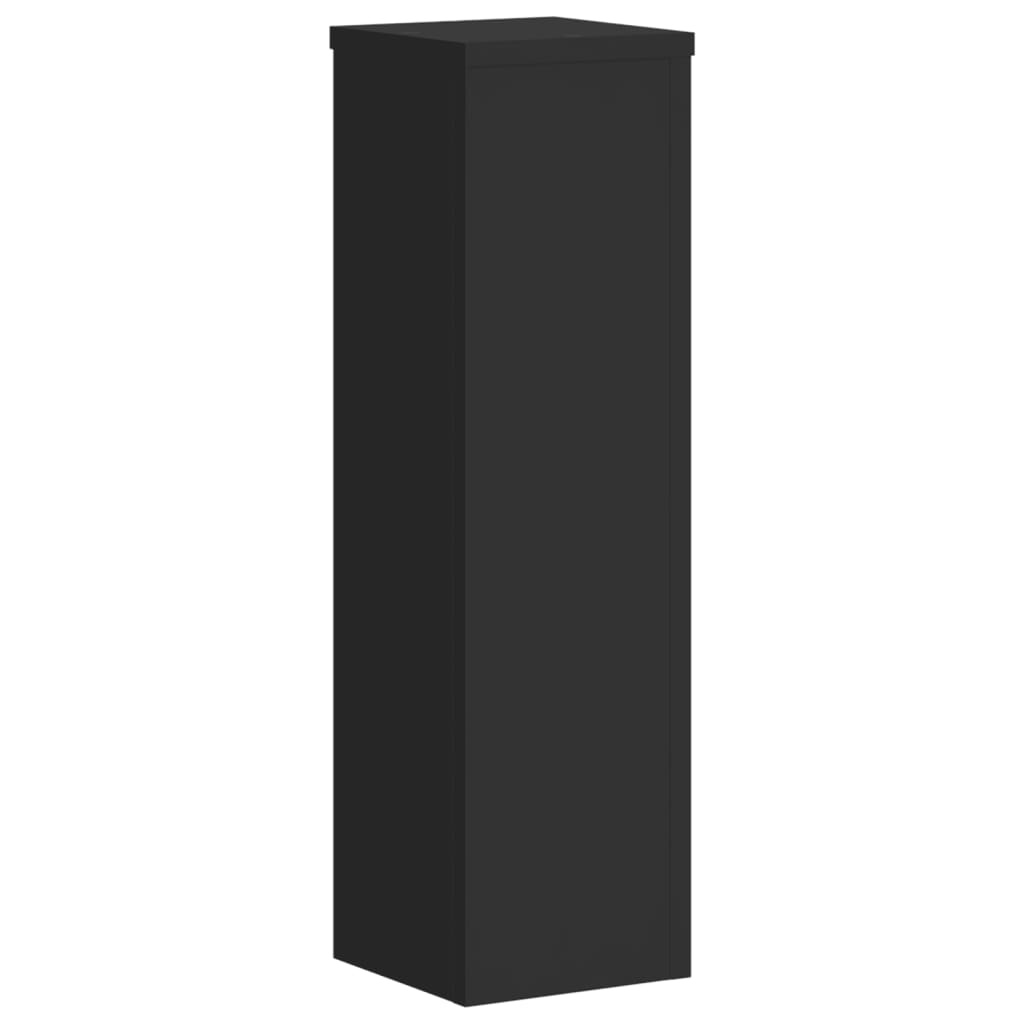 VidaXL Plantenstandaards 2 st 17x17x60 cm bewerkt hout zwart