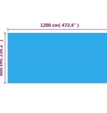 VidaXL Zwembadhoes rechthoekig 1200x600 cm PE blauw