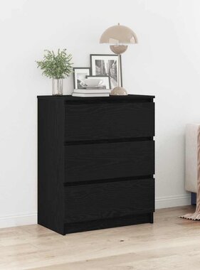 VidaXL Dressoir 60x35x76 cm bewerkt hout zwart eikenkleurig
