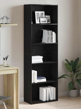 VidaXL Boekenkast 60x30x189 cm spaanplaat zwart eikenkleurig