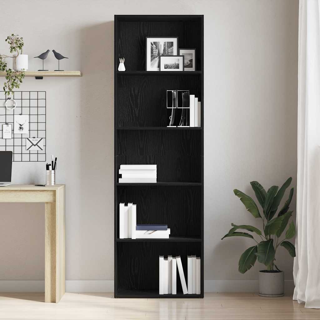 VidaXL Boekenkast 60x30x189 cm spaanplaat zwart eikenkleurig