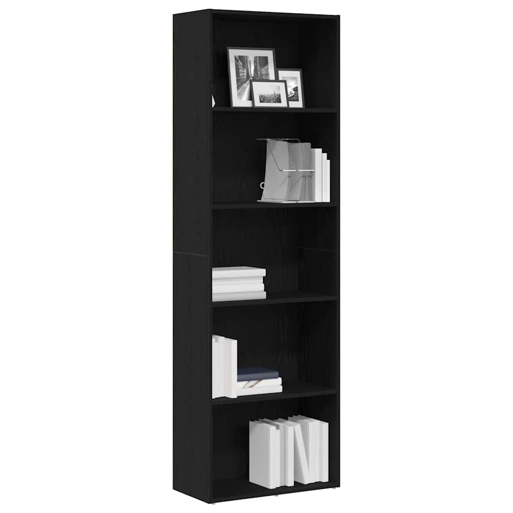 VidaXL Boekenkast 60x30x189 cm spaanplaat zwart eikenkleurig