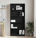 VidaXL Boekenkast 80x24x176 cm spaanplaat zwart eikenkleurig