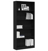 VidaXL Boekenkast 80x24x176 cm spaanplaat zwart eikenkleurig