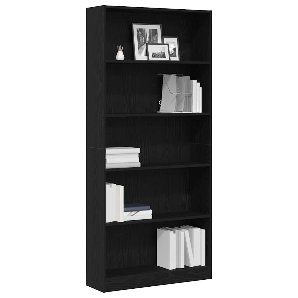 VidaXL Boekenkast 80x24x176 cm spaanplaat zwart eikenkleurig