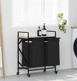 VidaXL Wasmand 2 vakken met planken sonoma eikenkleurig