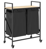 VidaXL Wasmand 2 vakken met planken sonoma eikenkleurig