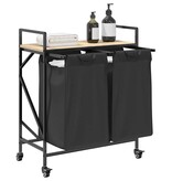 VidaXL Wasmand 2 vakken met planken sonoma eikenkleurig