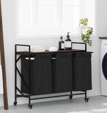 VidaXL Wasmand 3 vakken met planken bruin eikenkleurig