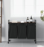 VidaXL Wasmand 3 vakken met planken bruin eikenkleurig