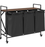 VidaXL Wasmand 3 vakken met planken bruin eikenkleurig