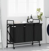 VidaXL Wasmand 3 vakken met planken grijs sonoma eiken