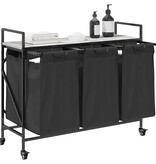 VidaXL Wasmand 3 vakken met planken grijs sonoma eiken